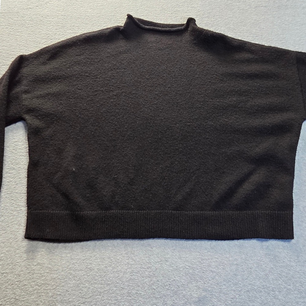 Sonoma Goods For Life Womens Small Mock Neck Sweater Black Knit Relaxed Fit - Picture 2 of 6